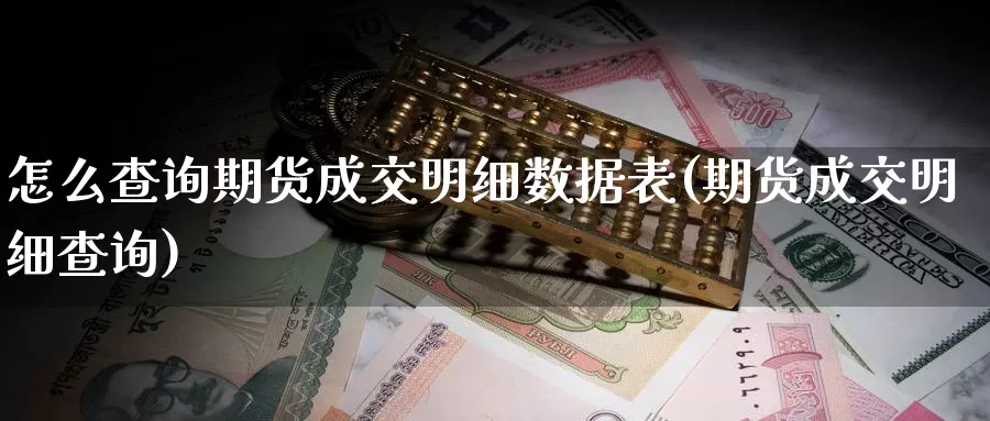 怎么查询期货成交明细数据表(期货成交明细查询)_https://hz.wpmee.com_外盘期货直播_第1张